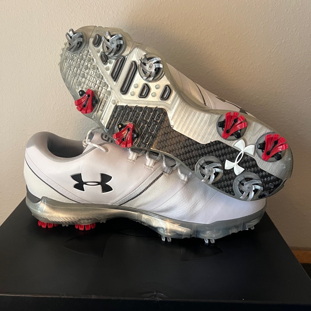 Under Armour Jordan Speith 3 Golf Shoes White 3021204-102 Spikes Men’s Size 10.5